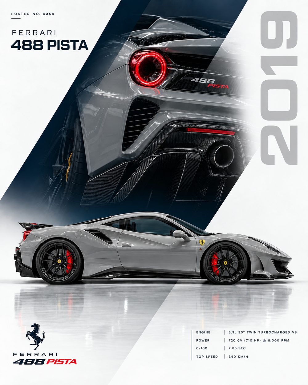 Ferrari 488 Pista poster